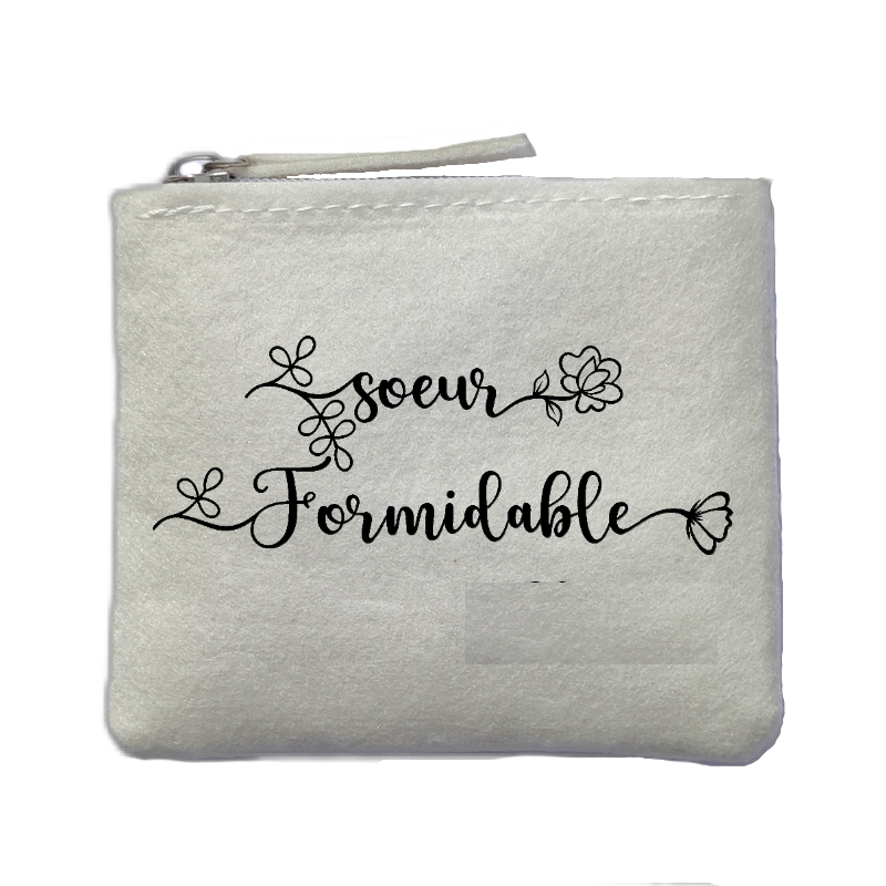 Chaussettes personnalisée paillettes argent motif soeur formidable
