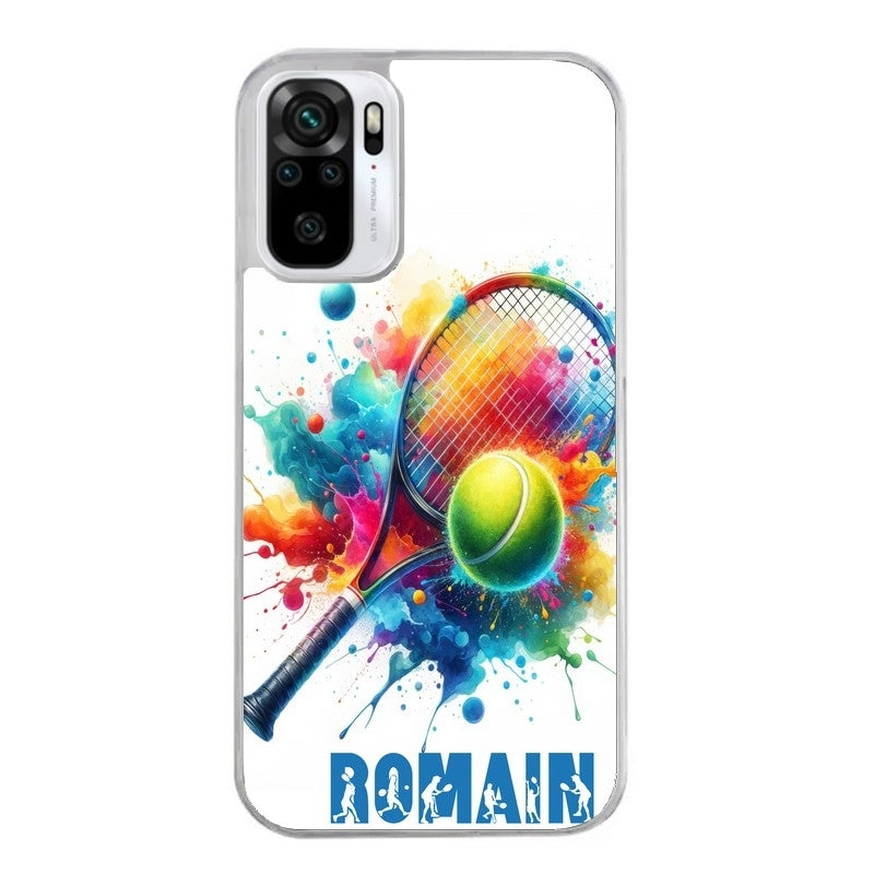 Coque taperso pour Redmi Note 10 4G 5G PRO 10S avec motif tennis raquette personnalisee protection antichoc personnalisée