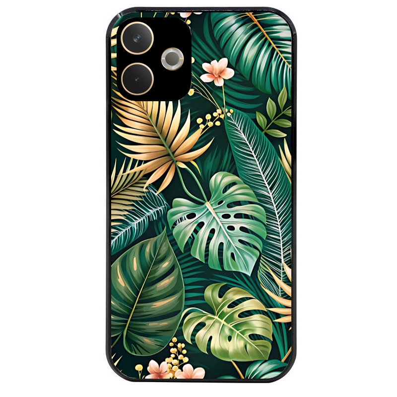 Coque noire taperso pour OPPO A5 PRO 4G et 5G avec motif jungle dore protection antichoc personnalisée