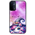Coque noire taperso pour OPPO A54 et A74 5G avec motif licorne magic avec prenom protection antichoc personnalisée