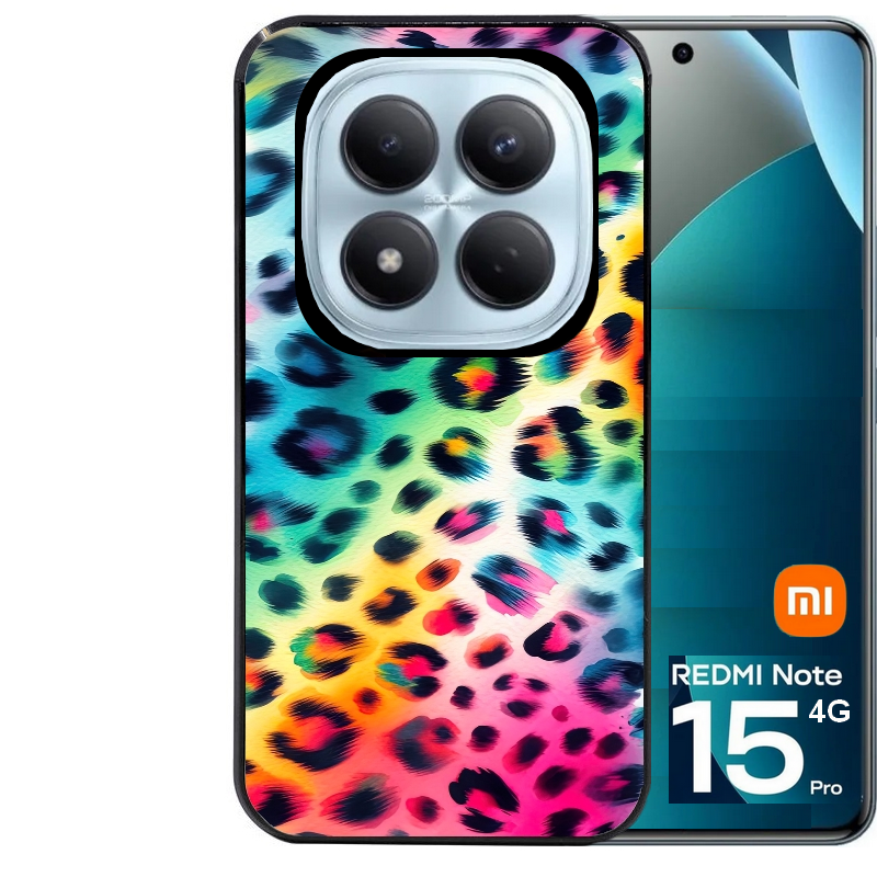 Coque noire taperso pour Redmi Note 15 et PRO PLUS 4G 5G avec motif leopard arc protection antichoc personnalisée
