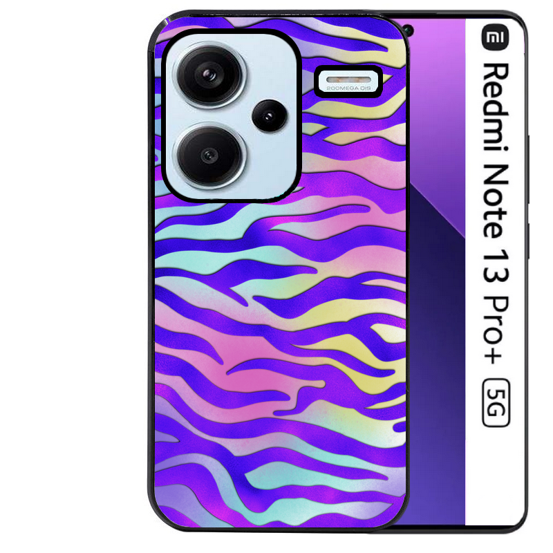 Coque noire taperso pour Redmi Note 13 PRO PLUS 5G avec motif zebre color protection antichoc personnalisée