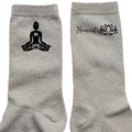 Chaussettes paillettes crème motif bouddha namaste