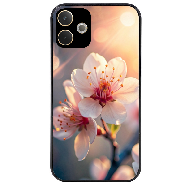 Coque noire taperso pour OPPO A5 PRO 4G et 5G avec motif fleur de cerisier protection antichoc personnalisée