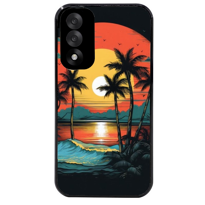 Coque noire taperso pour OnePlus Nord 5 avec motif hawaii palmier protection antichoc personnalisée