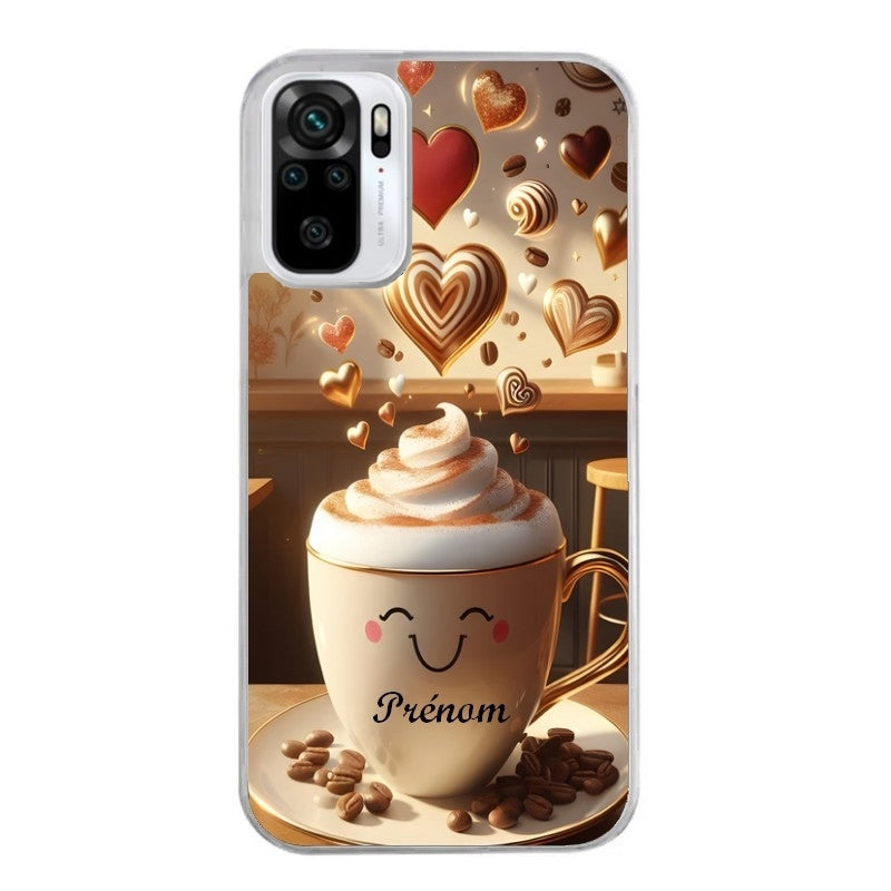 Coque taperso pour Redmi Note 10 4G 5G PRO 10S avec motif cafe love morning personnalise protection antichoc personnalisée
