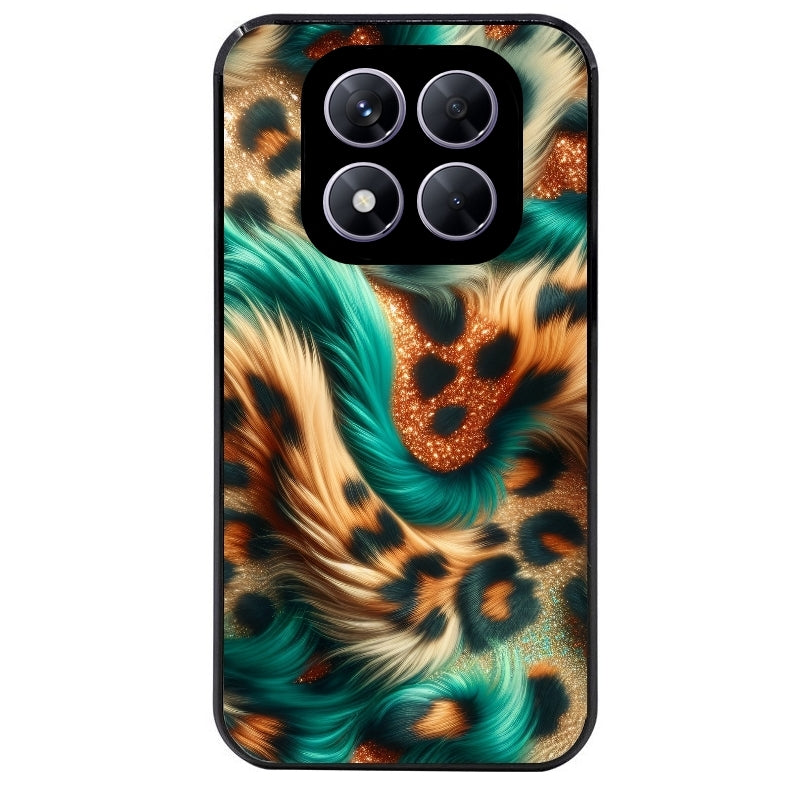 Coque noire taperso pour Redmi Note 14 et PRO PLUS 4G 5G avec motif effet fourrure leopard 3 protection antichoc personnalisée