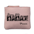 Porte monnaie personnalisé motif maman bonne fete rose clair en feutrine en feutrine