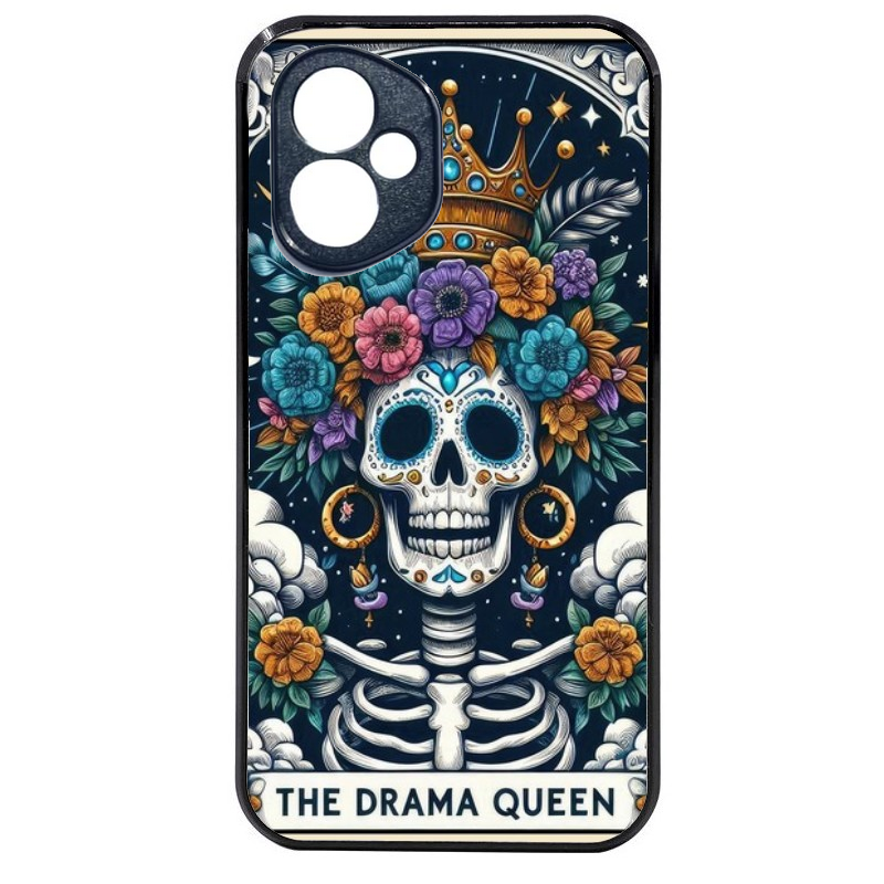 Coque noire taperso pour Honor 400 et Lite Pro Smart avec motif tete de mort drama queen protection antichoc personnalisée
