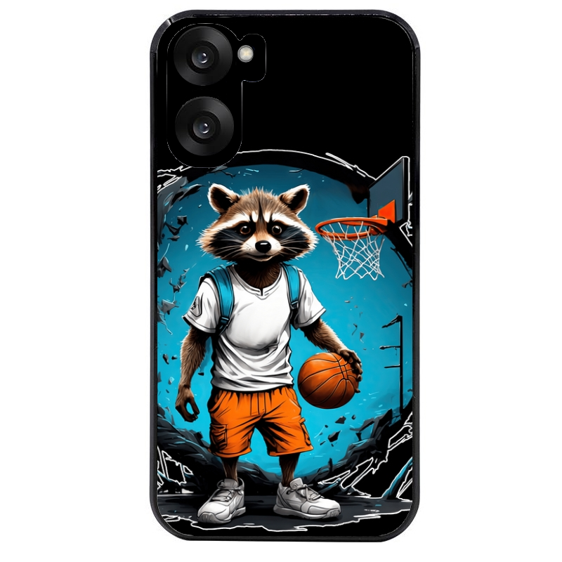 Coque noire taperso pour OnePlus Nord CE5 avec motif basket racoon protection antichoc personnalisée
