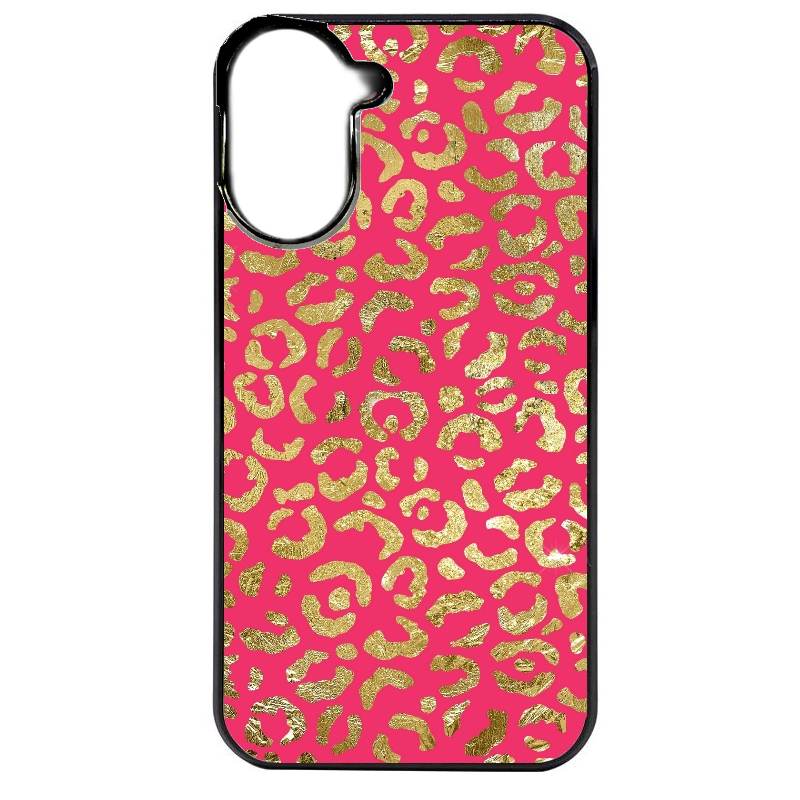 Coque noire taperso pour Redmi A5 4G avec motif leopard fuschia protection antichoc personnalisée