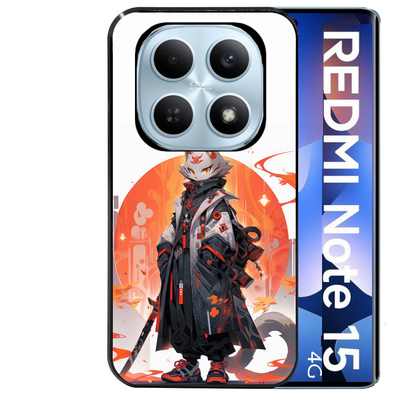 Coque noire taperso pour Redmi Note 15 et PRO PLUS 4G 5G avec motif anime chat japan personnalise protection antichoc personnalisée
