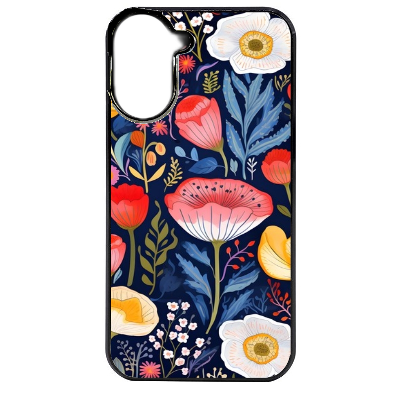 Coque noire taperso pour Redmi A5 4G avec motif fleur coquelicot protection antichoc personnalisée