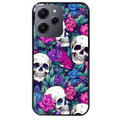 Coque noire taperso pour Redmi 12 4G et 5G avec motif tete de mort violet protection antichoc personnalisée