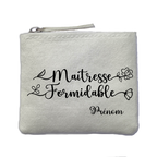 Chaussettes personnalisée paillettes crème motif maitresse formidable