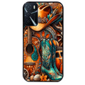 Coque noire taperso pour OPPO A16 et A16S avec motif cow boy et texas automne protection antichoc personnalisée