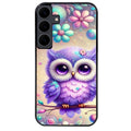 Coque noire taperso pour galaxy A06 A16 A26 A36 A56 avec motif chouette violette protection antichoc personnalisée
