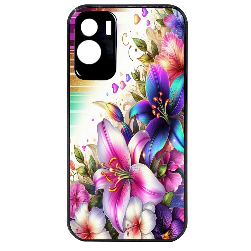 Coque noire taperso pour Honor 70 LITE 90 et LITE avec motif fleur fluo protection antichoc personnalisée