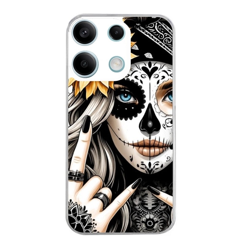 Coque taperso pour POCO X6 5G avec motif tete de mort tatoo protection antichoc personnalisée