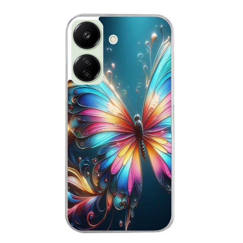 Coque taperso pour Redmi 13C 4G et 5G avec motif papillon arc protection antichoc personnalisée