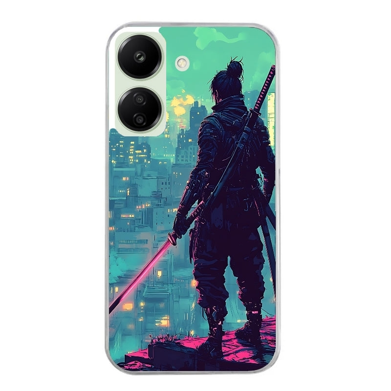 Coque taperso pour POCO C65 4G avec motif samourai new york protection antichoc personnalisée