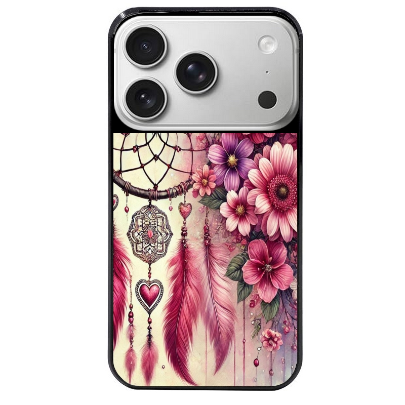 Coque noire taperso pour Iphone 17 17E AIR MAX PRO avec motif dreamcatcher et coeur protection antichoc personnalisée