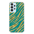 Coque taperso pour Galaxy A13 4G et 5G A23 A53 avec motif zebre vert protection antichoc personnalisée