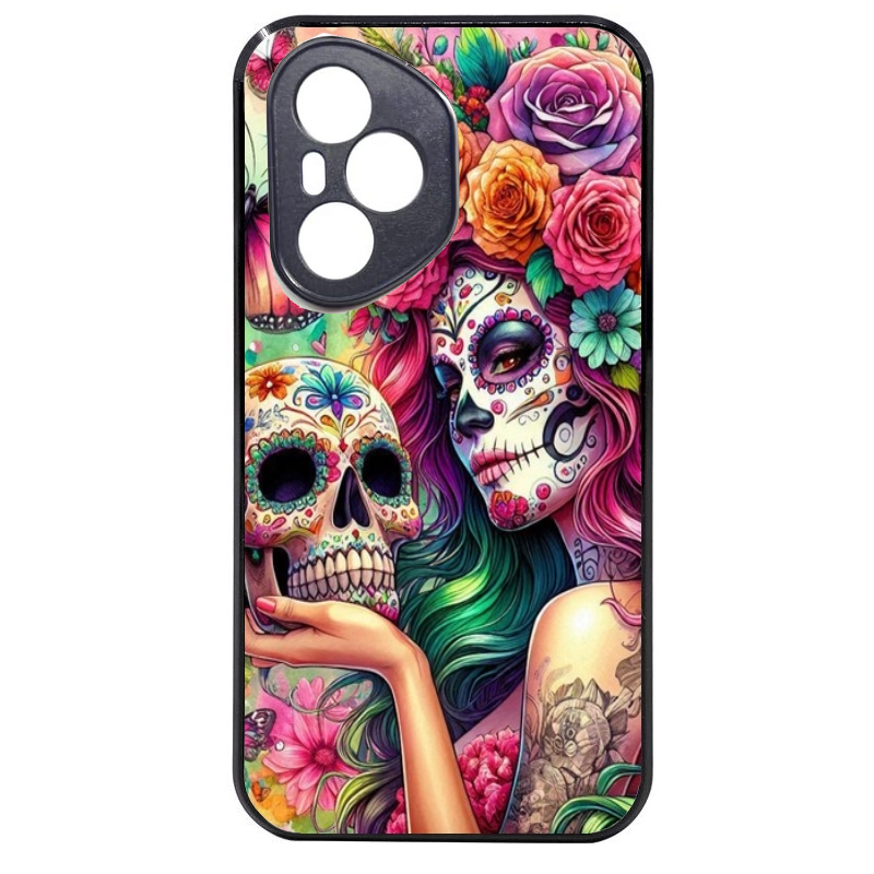 Coque noire taperso pour Honor 400 et Lite Pro Smart avec motif tete de mort calavera skull protection antichoc personnalisée