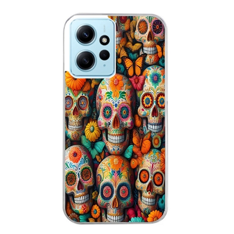 Coque taperso pour POCO X5 5G avec motif mort mexicaine papillon protection antichoc personnalisée