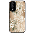 Coque noire taperso pour OnePlus Nord 5 avec motif bois et dentelle 1 protection antichoc personnalisée