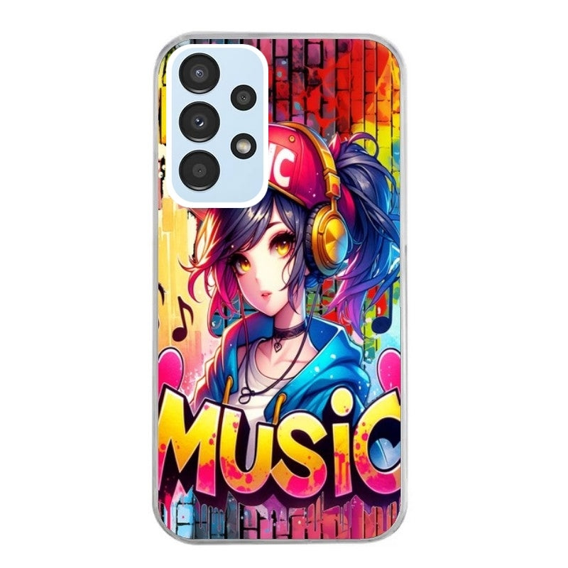 Coque taperso pour Galaxy A13 4G et 5G A23 A53 avec motif anime manga et music protection antichoc personnalisée