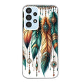 Coque taperso pour Galaxy A13 4G et 5G A23 A53 avec motif plumes et bijoux protection antichoc personnalisée