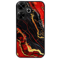 Coque noire taperso pour POCO M6 4G avec motif marbre rouge protection antichoc personnalisée