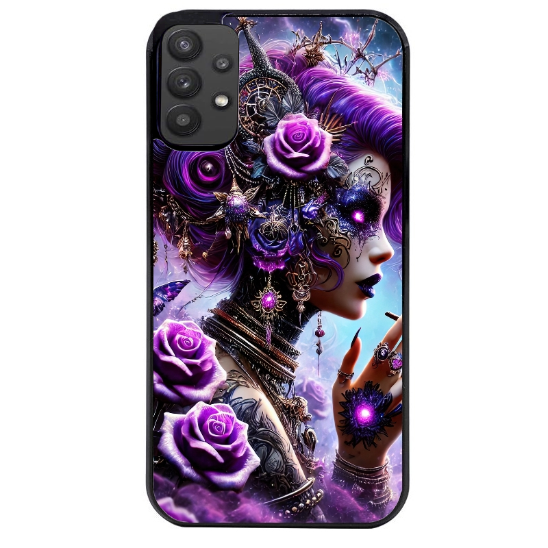 Coque noire taperso pour galaxy A22 A32 A52 A52S 4G 5G  avec motif fee style steampunk protection antichoc personnalisée