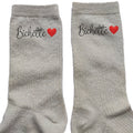 Chaussettes paillettes crème motif bichette