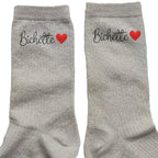 Chaussettes paillettes crème motif bichette