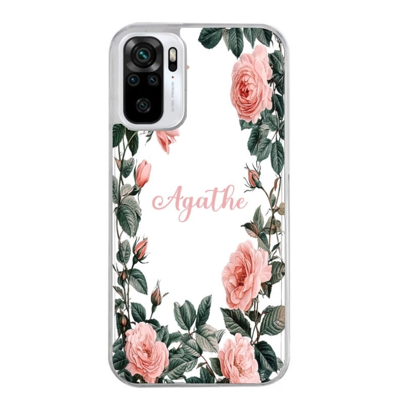 Coque taperso pour Redmi Note 10 4G 5G PRO 10S avec motif cadre fleur pastel personnalisee protection antichoc personnalisée
