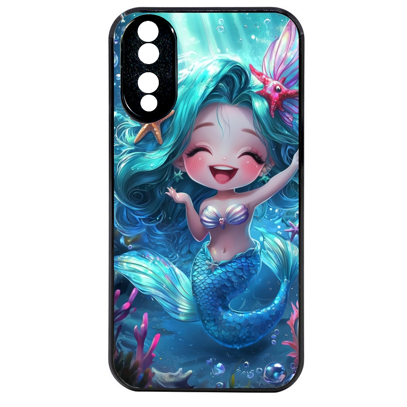 Coque noire taperso pour Honor 70 LITE 90 et LITE avec motif sirene style anime protection antichoc personnalisée