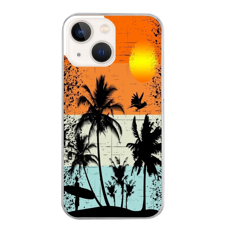 Coque taperso pour Iphone 13 et PRO MINI PRO MAX avec motif hawai sun protection antichoc personnalisée