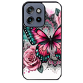 Coque noire taperso pour Moto Edge 60 et Neo Fusion Pro avec motif papillon rose protection antichoc personnalisée