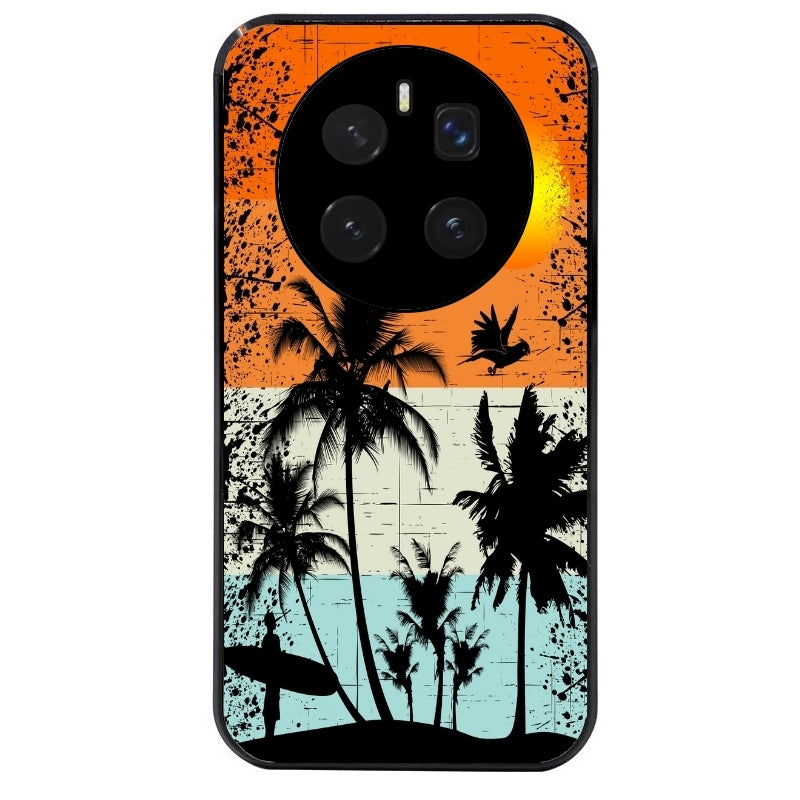Coque noire taperso pour Magic 7 LITE et PRO avec motif hawai sun protection antichoc personnalisée