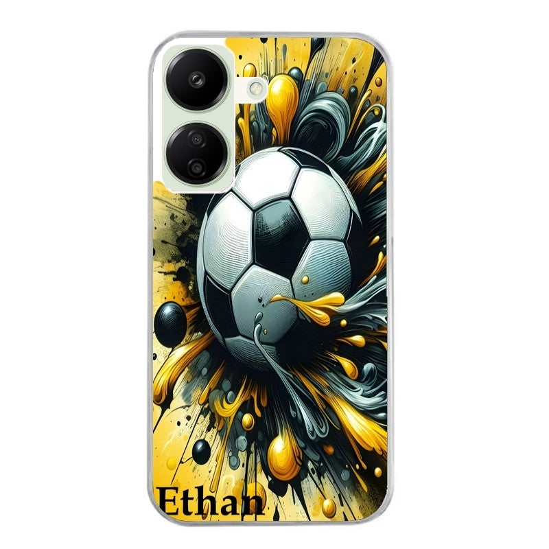 Coque taperso pour POCO C65 4G avec motif football personnalisee protection antichoc personnalisée