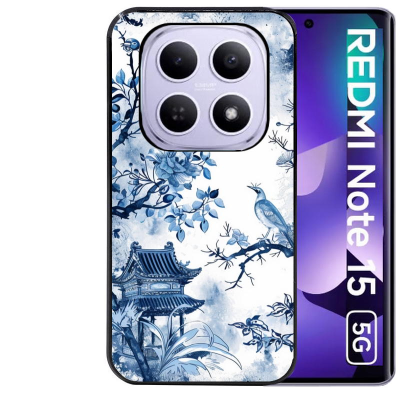 Coque noire taperso pour Redmi Note 15 et PRO PLUS 4G 5G avec motif japan art protection antichoc personnalisée
