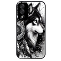 Coque noire taperso pour OnePlus Nord 5 avec motif loup dreamcatcher protection antichoc personnalisée
