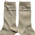 Chaussettes paillettes doré motif nounou formidable