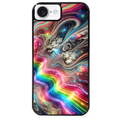 Coque noire taperso pour Iphone 17 17E AIR MAX PRO avec motif marbre arc en ciel protection antichoc personnalisée