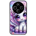 Coque noire taperso pour POCO C75 avec motif licorne violette protection antichoc personnalisée