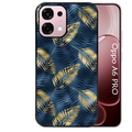 Coque noire taperso pour OPPO A6 PRO 4G et 5G avec motif palmier bleu protection antichoc personnalisée