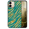 Coque noire taperso pour OPPO A6 A6X 4G et 5G avec motif zebre vert protection antichoc personnalisée
