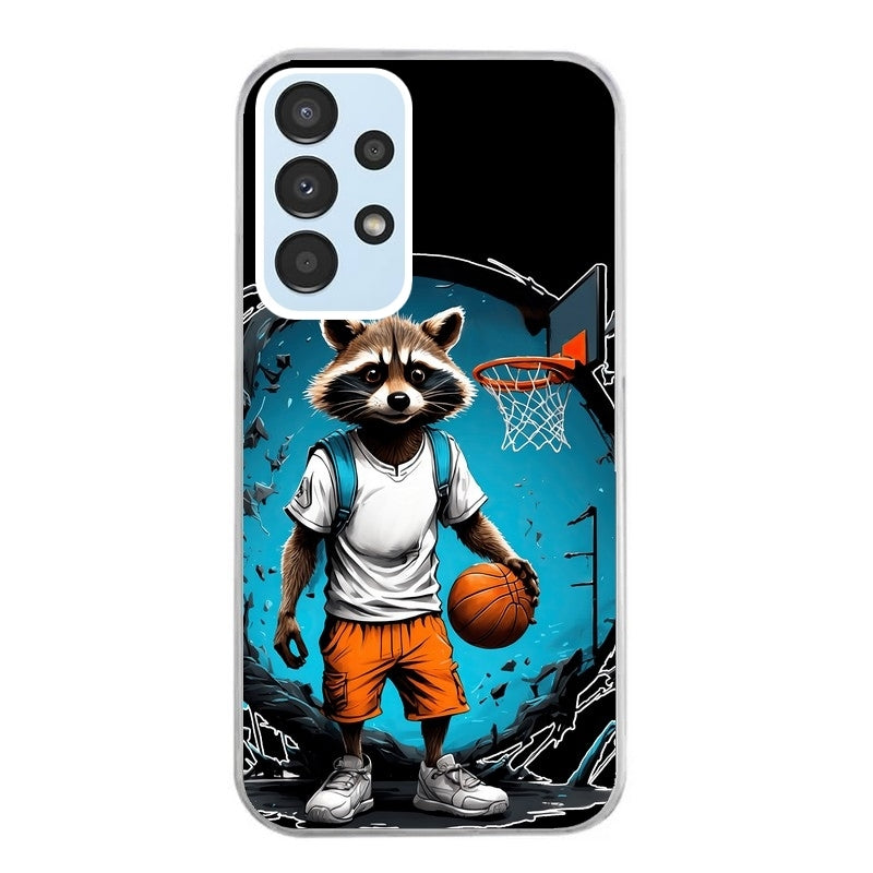 Coque taperso pour Galaxy A13 4G et 5G A23 A53 avec motif basket racoon protection antichoc personnalisée